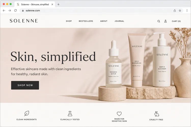 Bloom Skincare website built white-label by Next Level Devs